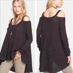 Free People Black V-Neck Sweater
